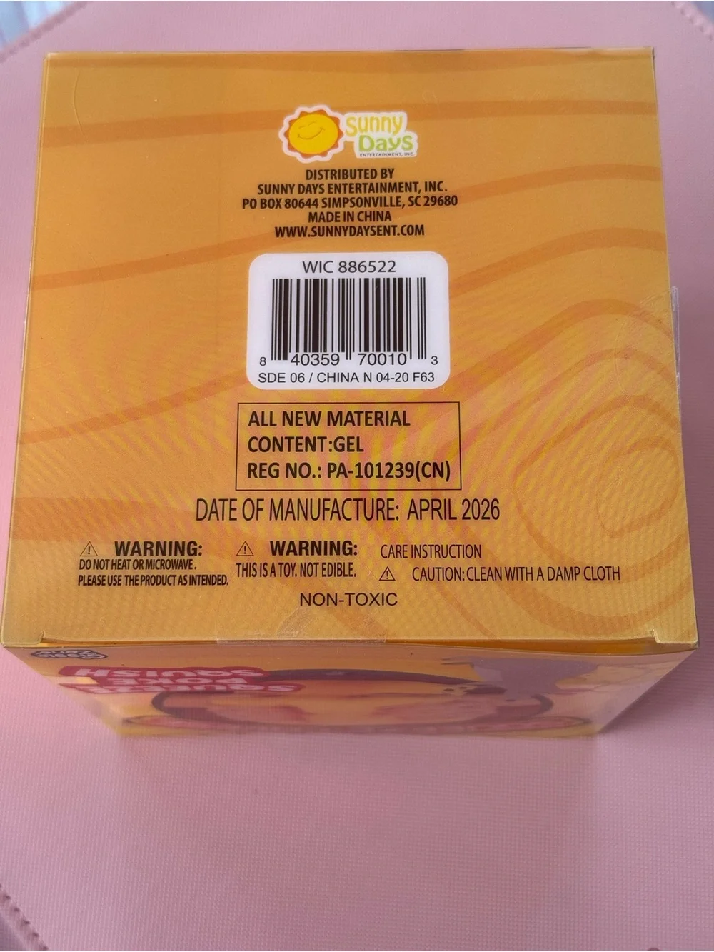 Cheese Squish Squishie Cheese Block Orange Jumbo Fidget Toy Sunny Days NWT New